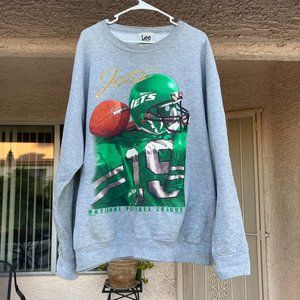 Vintage 90s NY Jets Nutmeg Lee Sport Crewneck Grey Green Men's Size XL